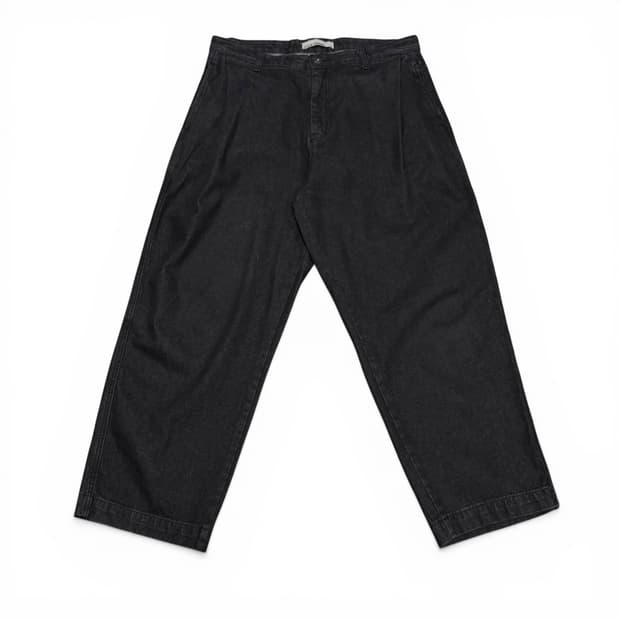 34 비슬로우 흑청 원턱 와이드 데님팬츠