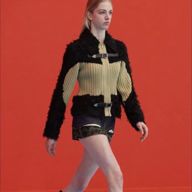 (유일매물)앤더슨벨 올가 헤어리 니트 집업 블랙