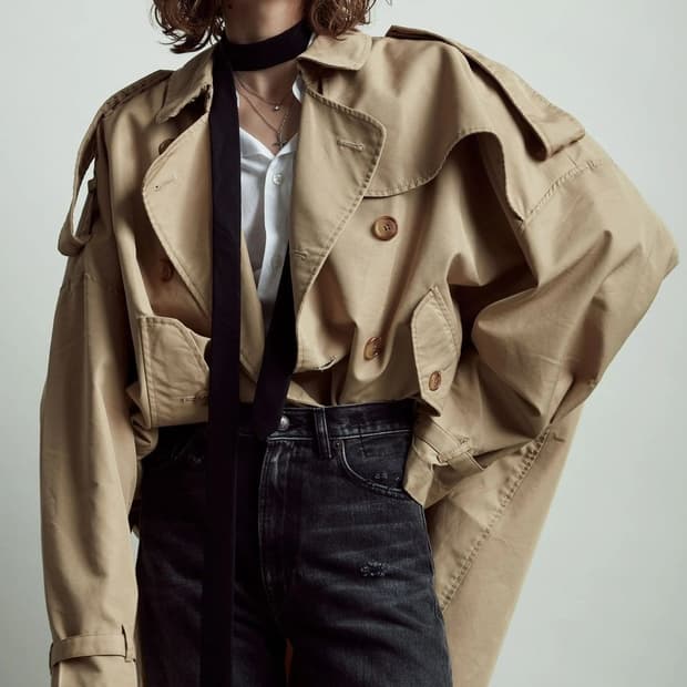 R13 알써틴 남여공용 오버사이즈 트렌치 코트 자켓 S