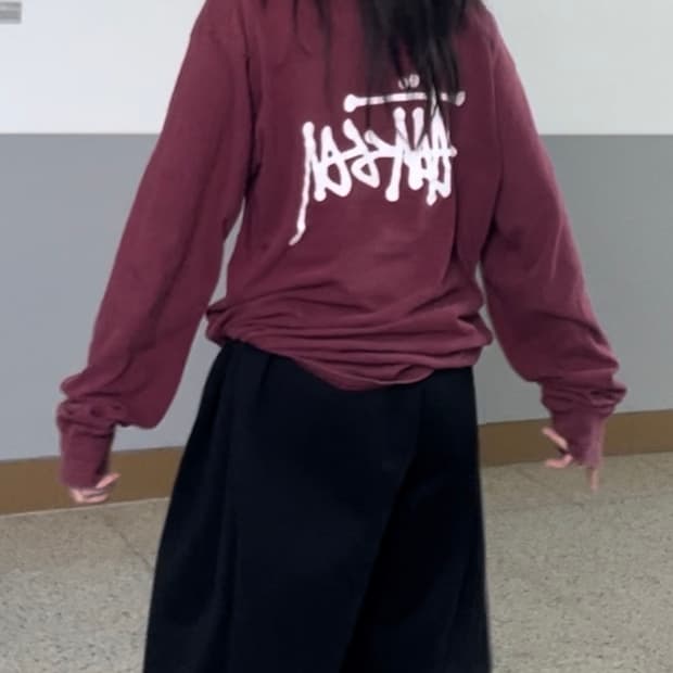 스투시 롱슬리브 버건디 L 판매
