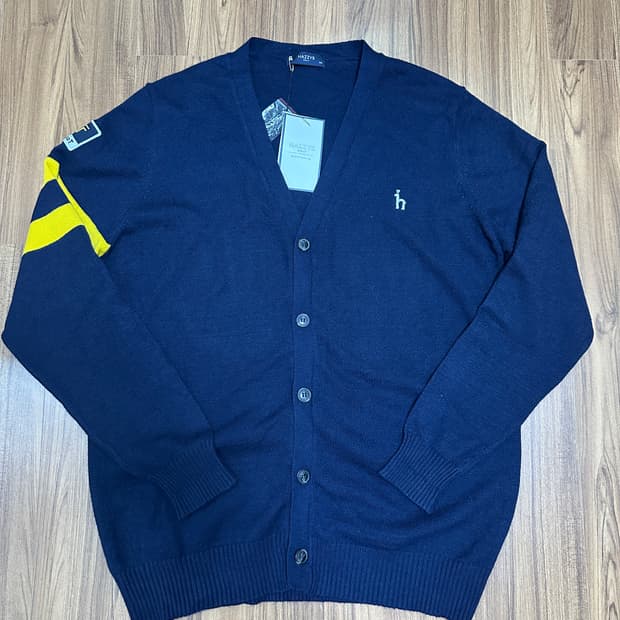 헤지스골프 카카오택시 브이넥 네이비 가디건 105