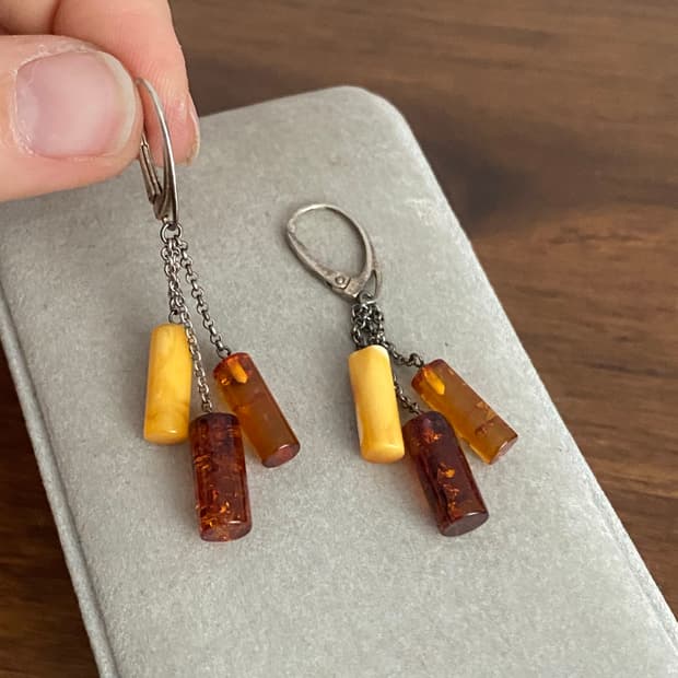 천연 앰버 팔찌(925 SILVER)