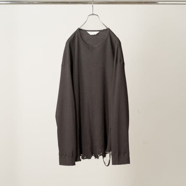 안셀름 26AW 데미지 와플 크루넥 롱슬리브 0사이즈