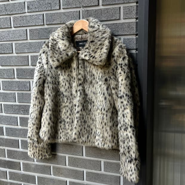 COMME CA ISM 레오파드 퍼자켓