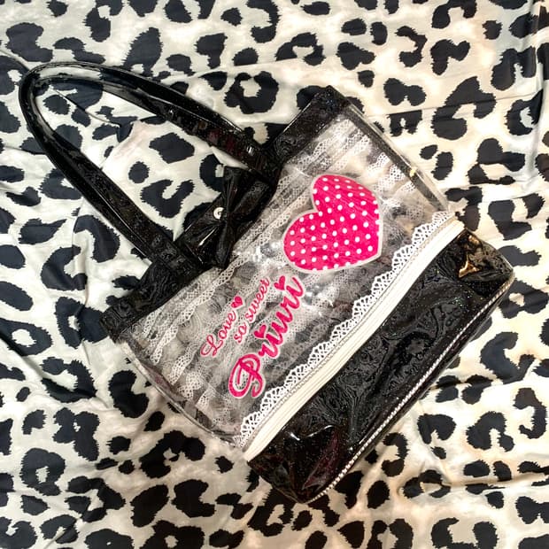 갸루 y2k 2단 글리터 백