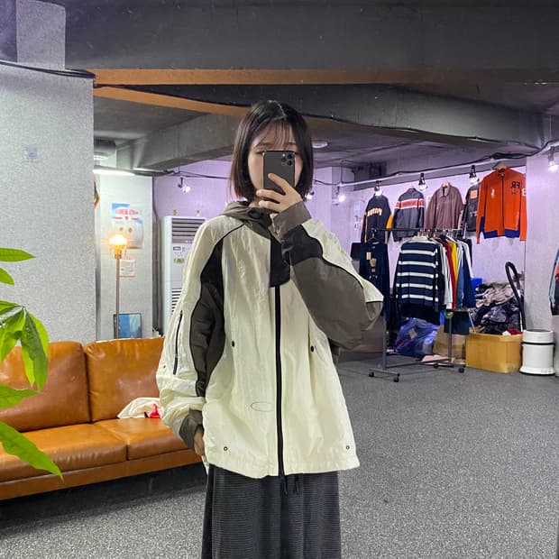 그레일즈 절개 투웨이 나일론 후디드 바람막이 B5093