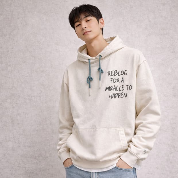 자라(ZARA) 아트워크 백프린팅 레터링 후드티