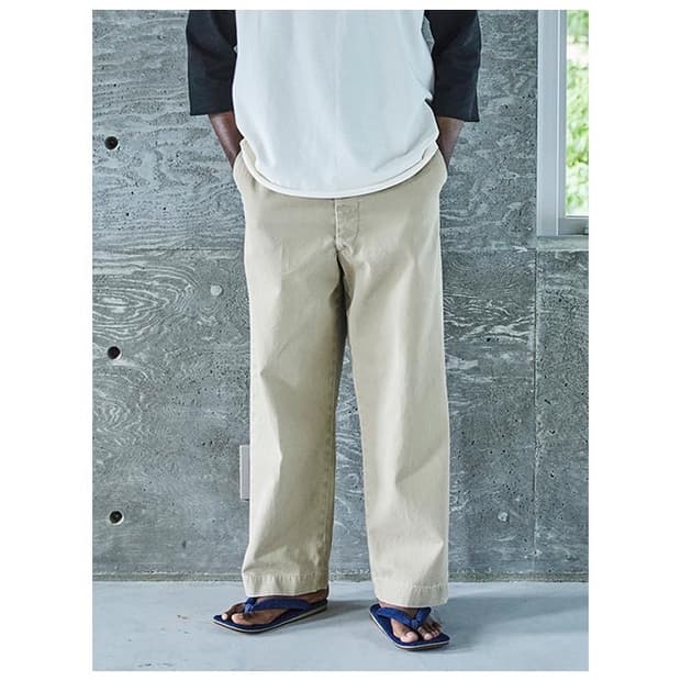 오어슬로우 orSlow 빈티지핏 아미 트라우저 카키 스톤워시