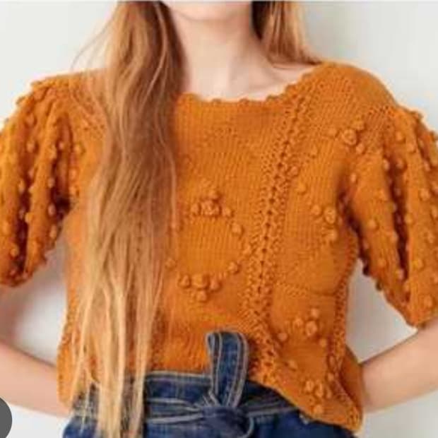 SESSUN 세선 크로쉐 카멜 크롭 니트