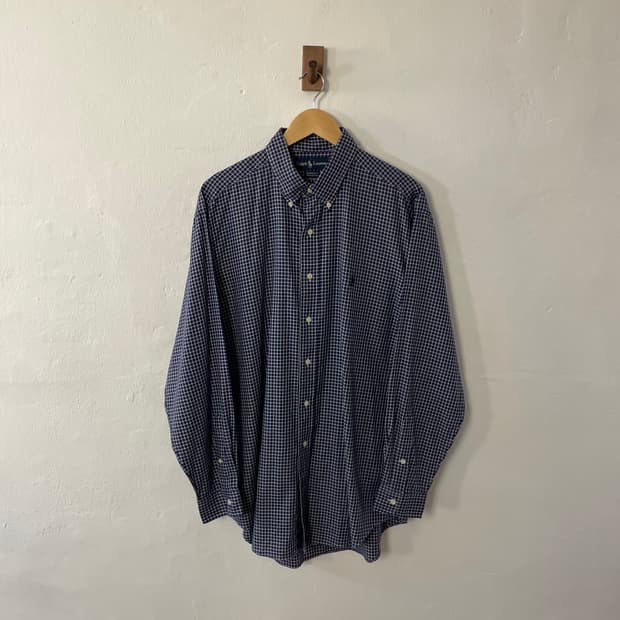 폴로 버튼다운 체크 셔츠 