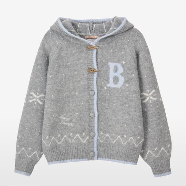 비터셀즈 스노위 후드 가디건-그레이