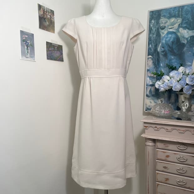 pink ivory lace point puff midi opc