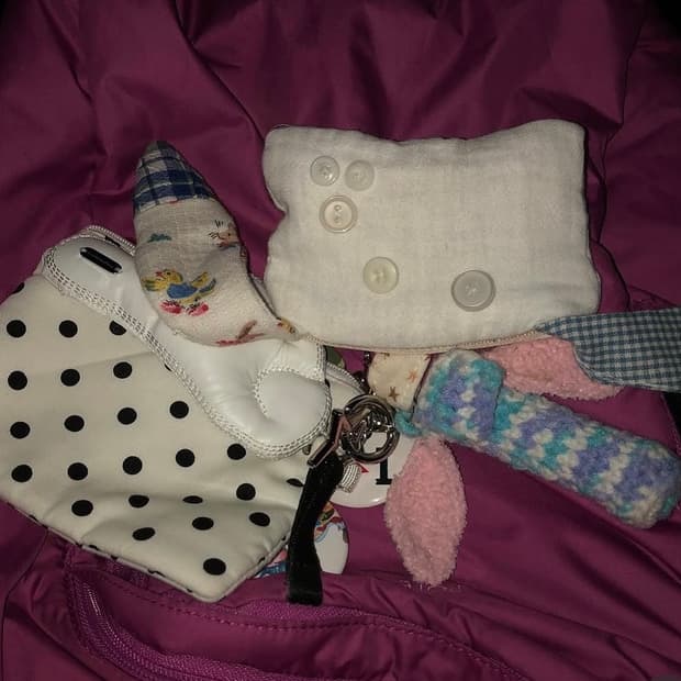 eggu white rabbit wallet(에구 카드 지갑 키링)