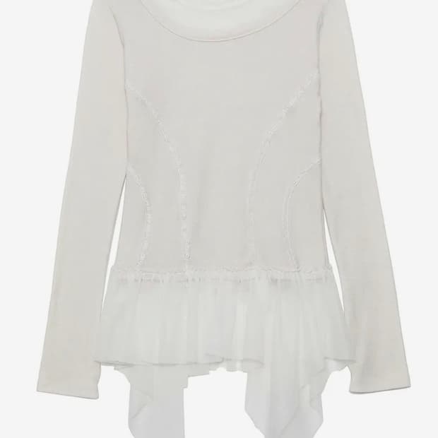 플레어업 Layered Lace Frill Long Sleeve