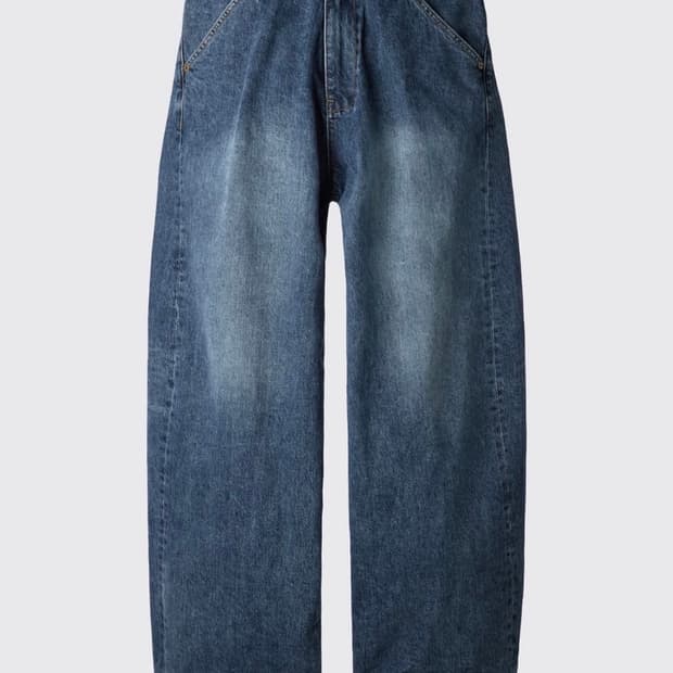 해칭룸 와이드 커브진 워시드 블루 3사이즈