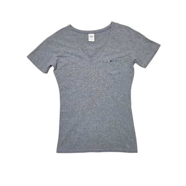 Abercrombie 아베크롬비 y2k 브이넥 딱붙 반팔 티셔츠