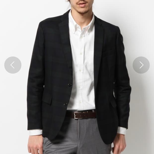 뷰티앤유스 블랙와치 울 블랜딩 블레이져 재킷