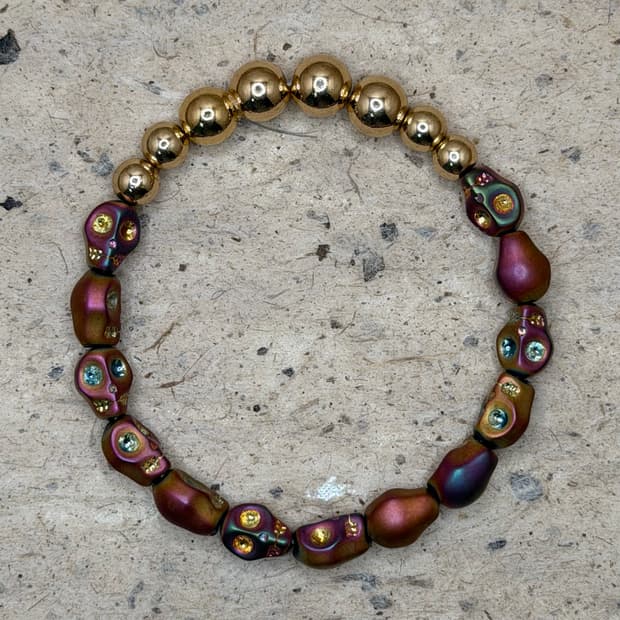 Hematite Skull Bracelet #5
