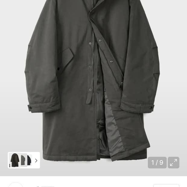 토피 오버핏 롱 파카