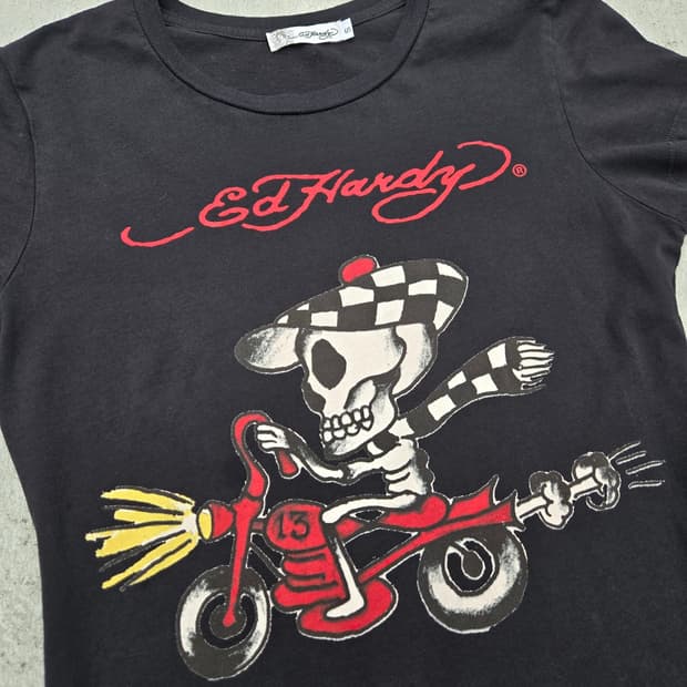 Ed Hardy 펑키 y2k 반팔 티셔츠