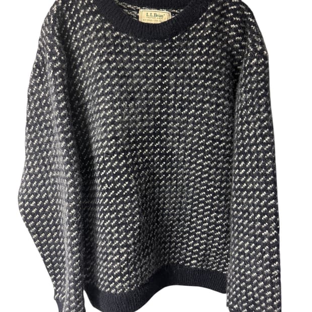 빈티지 엘엘빈 L.L.Bean 버드아이 라운드니트 네이비 L