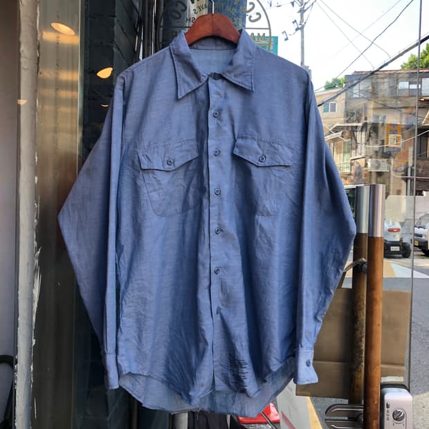 80s USN Chambray Shirt-L