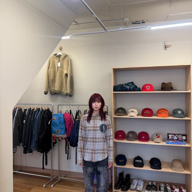 Visvim 포켓 코튼 체크 셔츠 