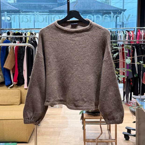 45rpm 브라운 캐시미어 혼방 니트 