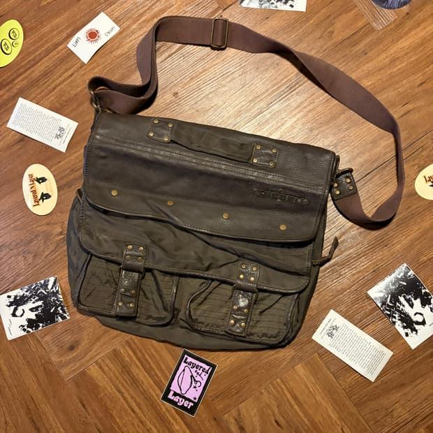 Diesel leather multi flap cross bag