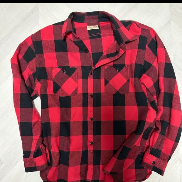 슈가케인 레드 버팔로 체크셔츠 2xl