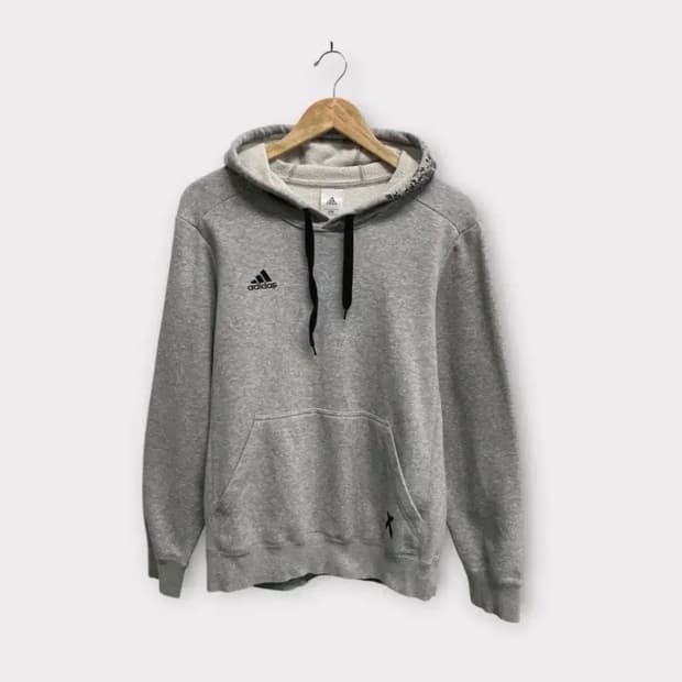 아디다스 그레이 후드 티셔츠 S-M