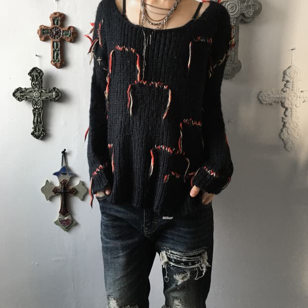 Fringe stitch point knit