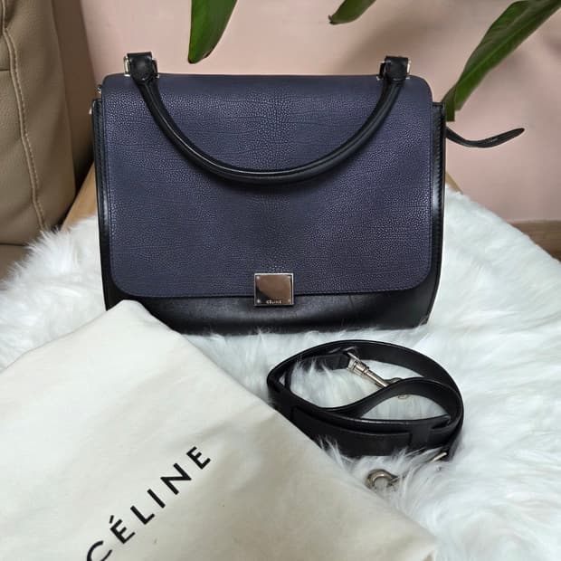 셀린느 트라페즈 가방 네이비 블랙 화이트+ 스트랩
