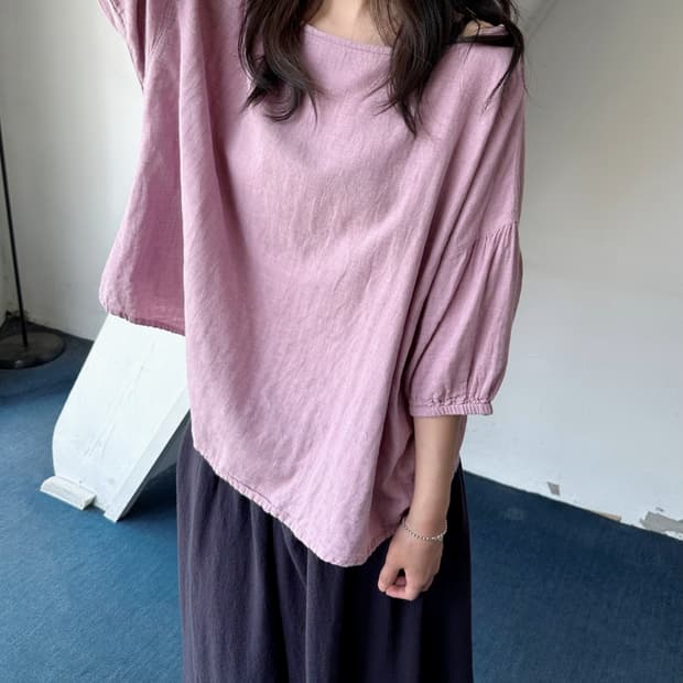 Natural gauze cotton pullover shirt