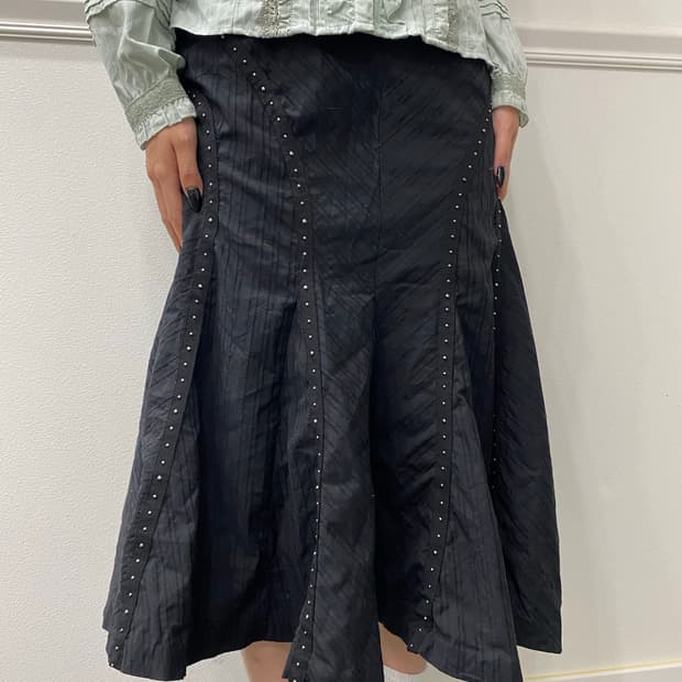 Wave Pattern Stud Detail Skirts
