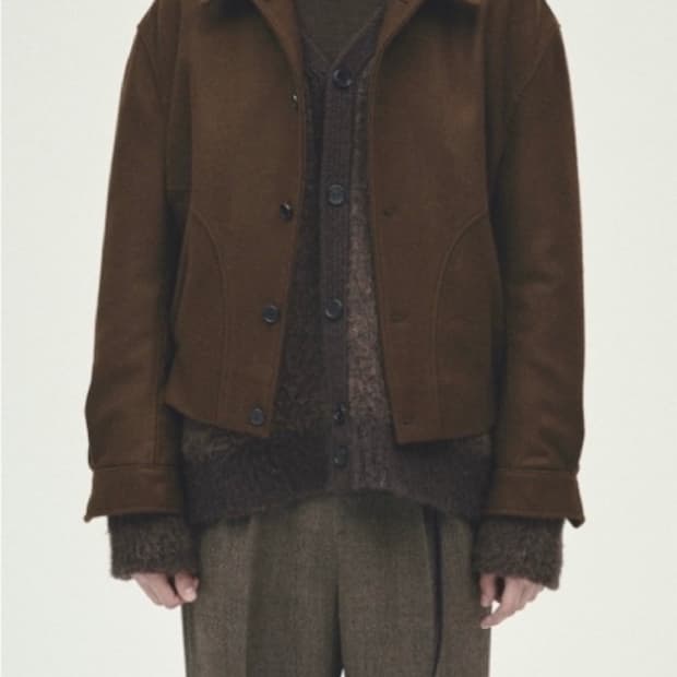 알렌느 울 숏 브라운 블루종 2사이즈