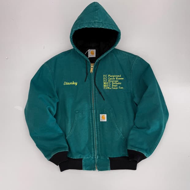 칼하트 루즈핏 90‘s 아쿠아 틸 액티브 후드 자켓