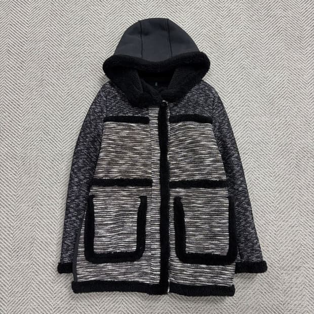 베네통 셰르파 니트 후드코트 v1518