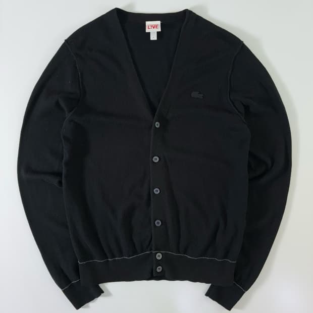 Lacoste  라코스테 와펜 코튼 브이넥 가디건