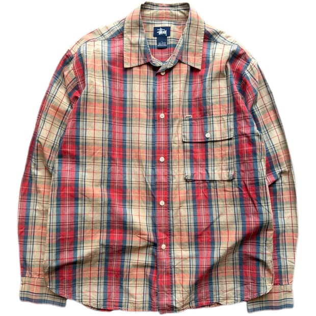 90s 스투시 체크셔츠 L(XL)