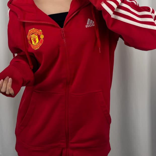 아디다스 맨체스터 유나이티드 레드 후드집업
