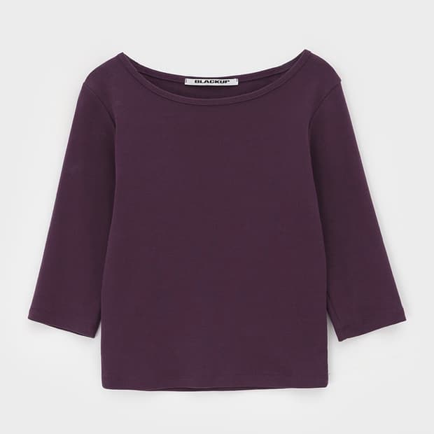 새상품) 블랙업 스탠다드 보트넥 7부티 퍼플 