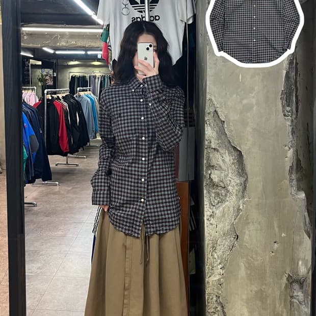 폴로 랄프로렌 체크 셔츠 블랙 S #csz2832 