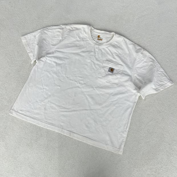 칼하트 포켓 반팔티 화이트 XL