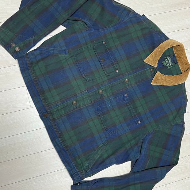 90s폴로컨츄리 체크 덩가리핏자켓 XXL