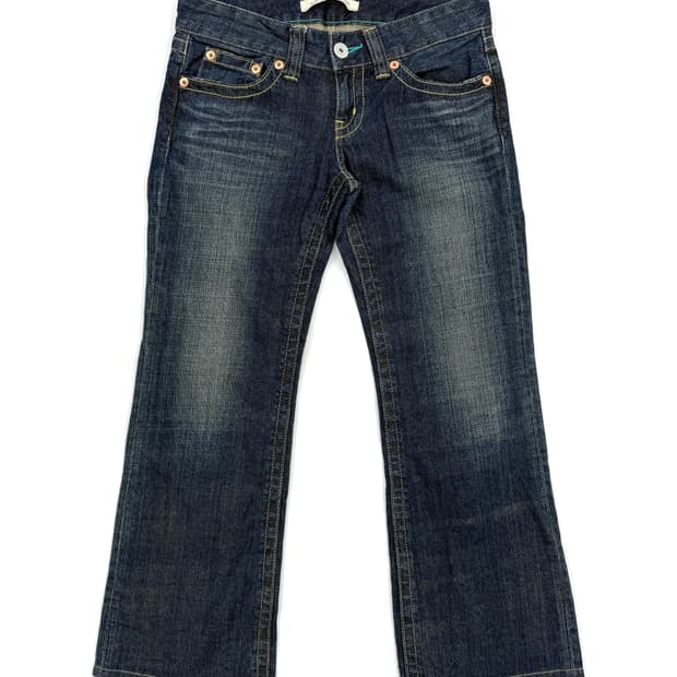 빈티지 유니클로 로우라이즈 와이드 워싱 데님