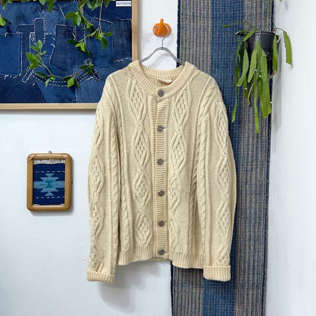 MOSCHEN Cable Knit Wool Cardigan
