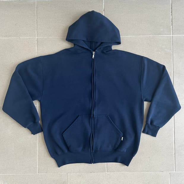 90s 빈티지 러셀 후드집업 네이비 XL