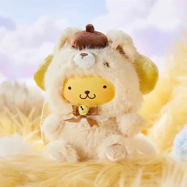 새상품/원가이하) 정품 폼폼푸린 산리오 여우인형 여우섬 털옷인형 폭스아일