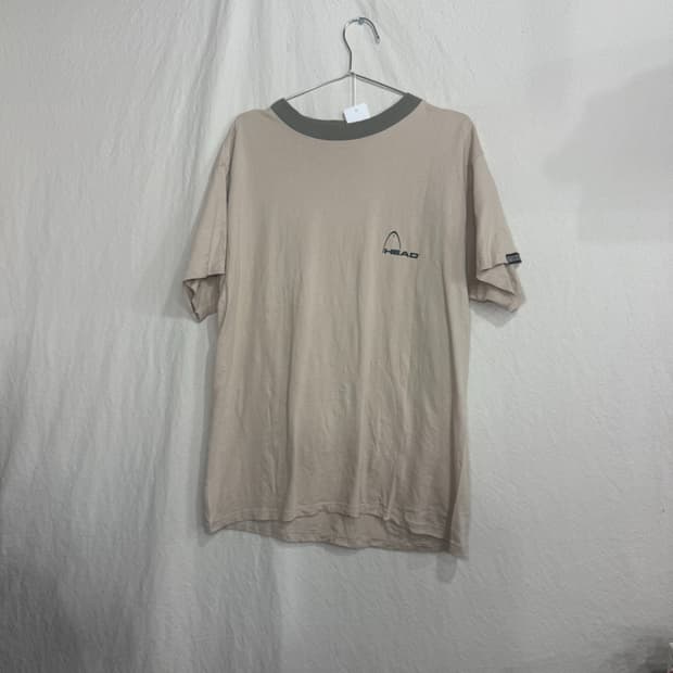 헤드 스몰로고 배색 반팔티